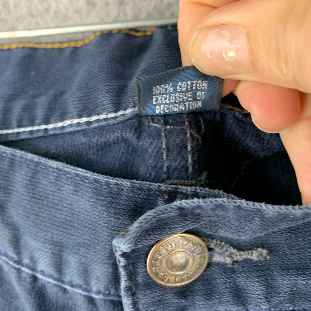 Vtg Polo Pants 38 650 Straight Navy‎ Blue Trouser Actual 37x30